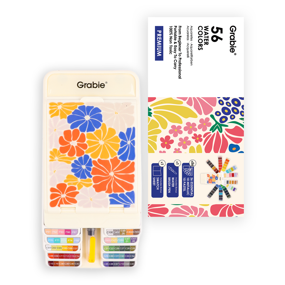 Foldable Watercolor Set (56 colors)