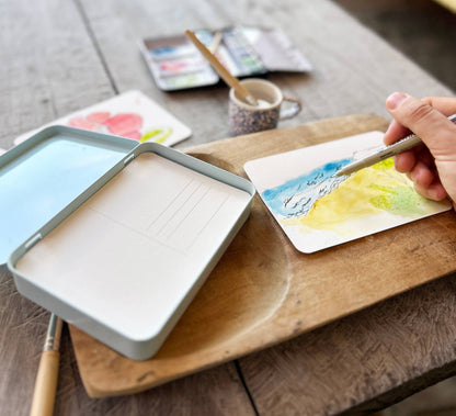 Watercolor Postcard Travel Tin (24 cards)