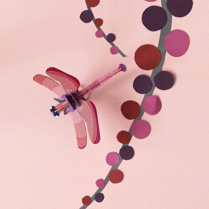 3D Wall Art - Ruby Dragonfly